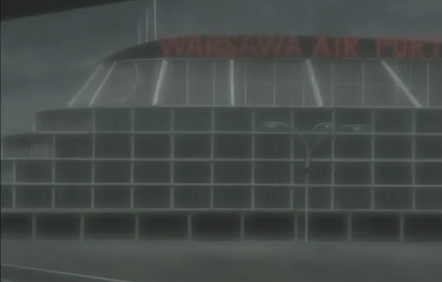 Warszawskie lotnisko w Eureka Seven (wzorowane na lotnisku Okęcie).